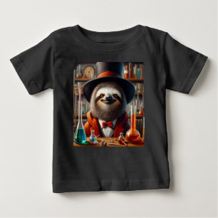 Camiseta Para Bebê Sloth Mad Scientist