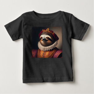 Camiseta Para Bebê Sloth Renaissance King
