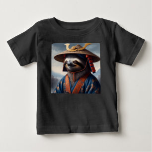 Camiseta Para Bebê Sloth Samurai