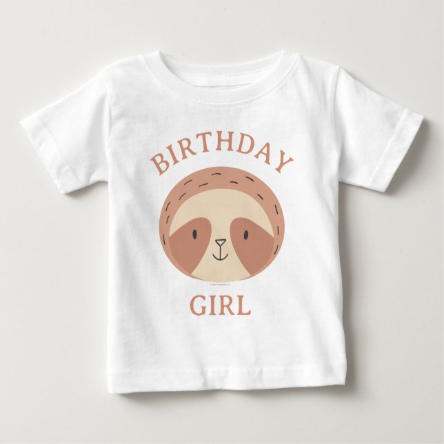 Camiseta Para Bebê Slumberkins Sloth Birthday Girl (Frente)