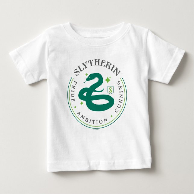 Camiseta Para Bebê SLYTHERIN™ Green Snake House Pride Badge (Frente)