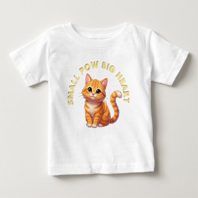Camiseta Para Bebê Small Paws, Big Heart (Frente)