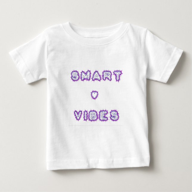 Camiseta Para Bebê Smart Vibes Cote Texto Design (Frente)