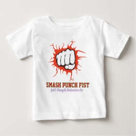 Camiseta Para Bebê Smash Punch Fist – Bold Strength Motivation Art
