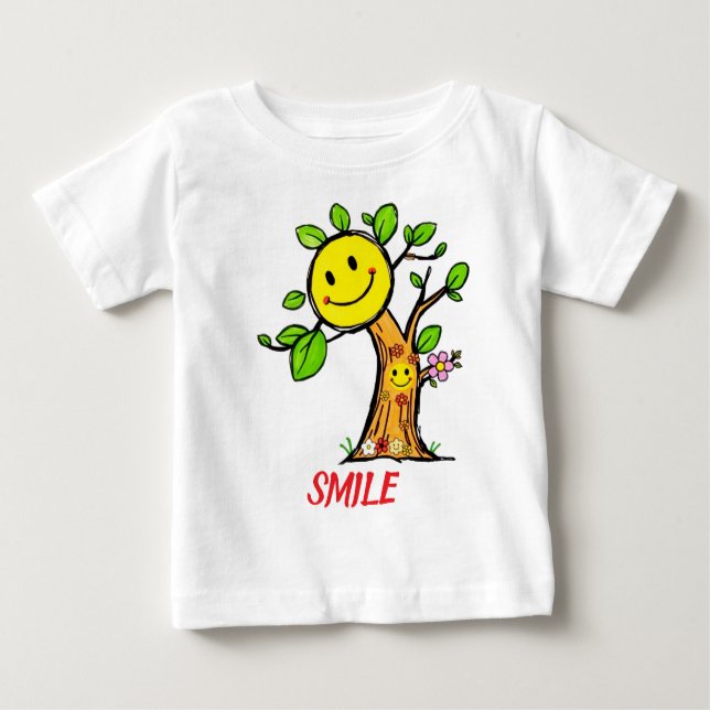 Camiseta Para Bebê "Smile Tree" - Víblias Positivas (Frente)