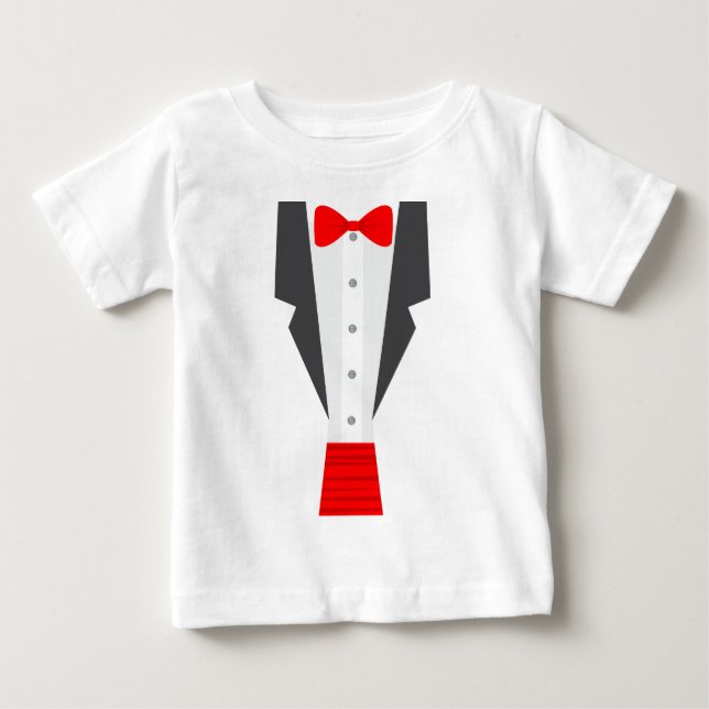 Camiseta Para Bebê smoking vermelho (Frente)