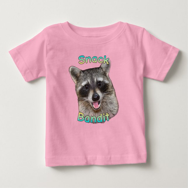 Camiseta Para Bebê Snack Bandit Funny Raccoon Toddler T-Shirt - Cute (Frente)
