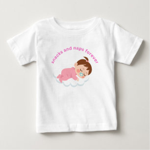 Camiseta Para Bebê snacks e soneca