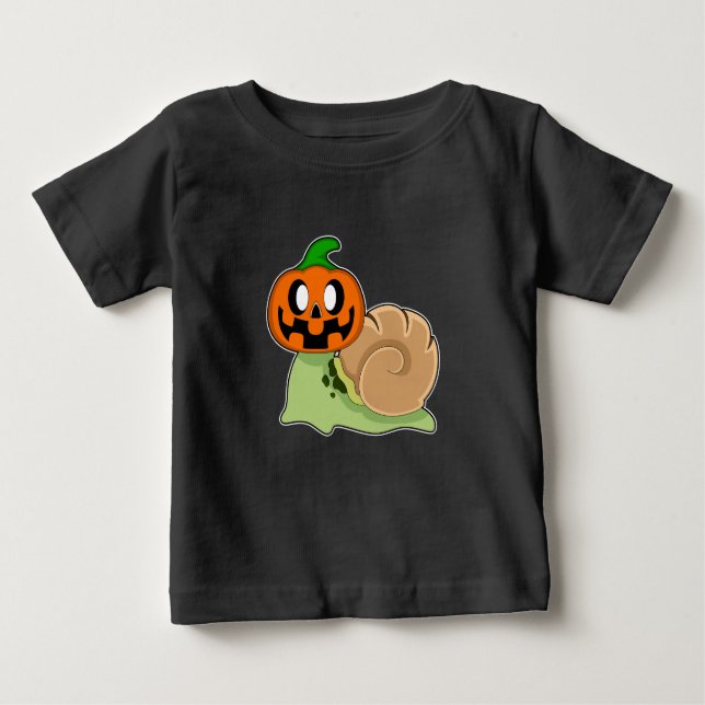 Camiseta Para Bebê Snail Halloween Pumpkin (Frente)