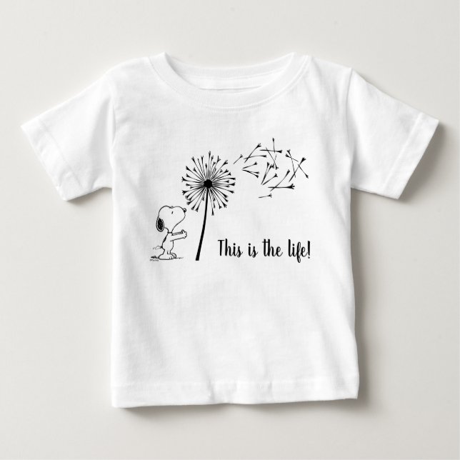 Camiseta Para Bebê Snoopy Com Dandelion (Frente)