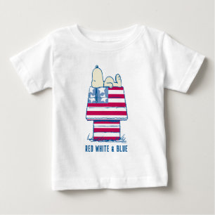 Camiseta Para Bebê Snoopy no dia 4 de julho da Dog House