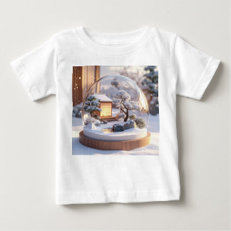 Camiseta Para Bebê Snow Globe Serenity – Japanese House in Winter Sti