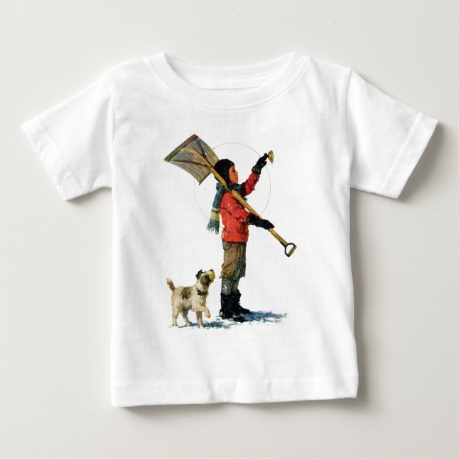 Camiseta Para Bebê Snow Shoveler (Frente)