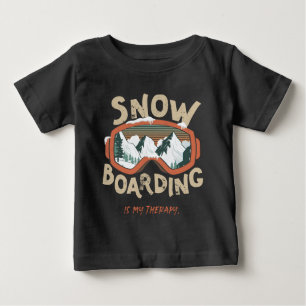 Camiseta Para Bebê Snowboard É A Minha Terapia Engraçada Montanha Inv