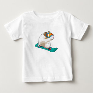 Camiseta Para Bebê Snowboarder guisado
