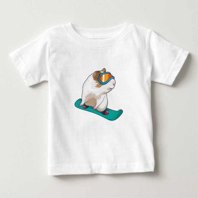 Camiseta Para Bebê Snowboarder guisado (Frente)