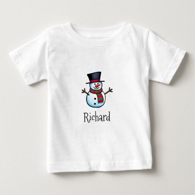 Camiseta Para Bebê Snowman (Frente)