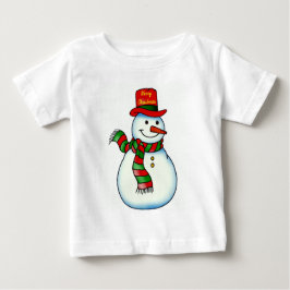 Camiseta Para Bebê Snowman