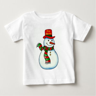 Camiseta Para Bebê Snowman