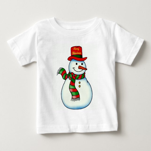 Camiseta Para Bebê Snowman (Frente)