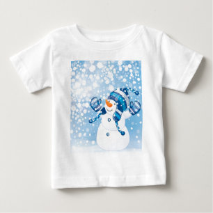 Camiseta Para Bebê Snowman