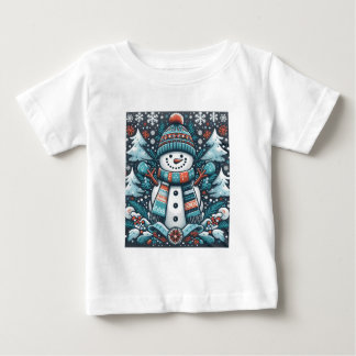 Camiseta Para Bebê Snowman