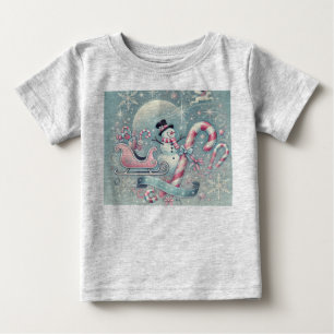 Camiseta Para Bebê Snowman 6 meses Baby Fine Jersey T Shirt