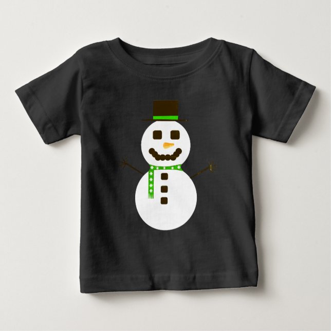 Camiseta Para Bebê Snowman Baby T-Shirt Congelado (Frente)