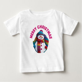 Camiseta Para Bebê Snowman de Natal
