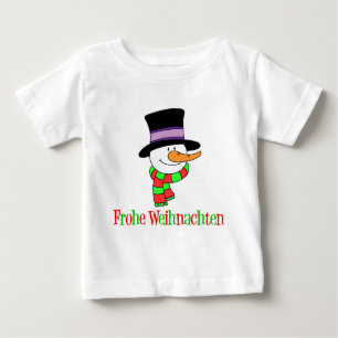 Camiseta Para Bebê Snowman de Natal Alemão