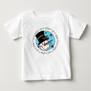 Camiseta Para Bebê Snowman Deixa-o nevar Feriados de Natal