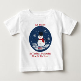 Camiseta Para Bebê Snowman Maravilhoso Ano de PERSONALIZAÇÃO