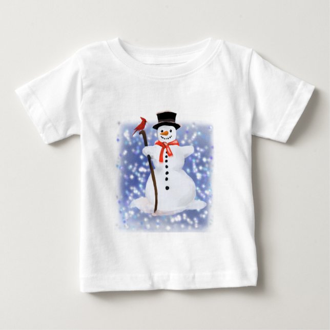 Camiseta Para Bebê Snowman T-Shirt (Frente)