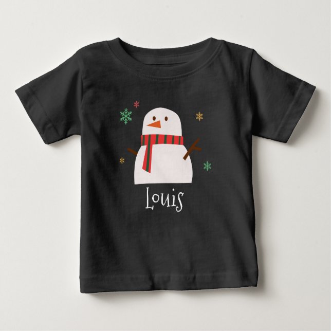 Camiseta Para Bebê Snowman Winter Personalizado (Frente)