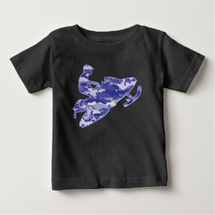 Camiseta Para Bebê Snowmobile na Camuflagem Azul