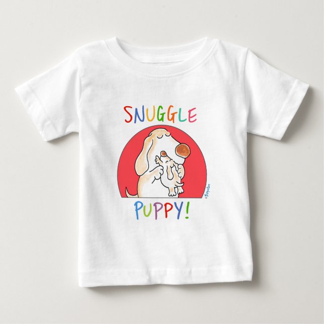 Camiseta Para Bebê SNUGGLE PUPPY! por Sandra Boynton (Frente)