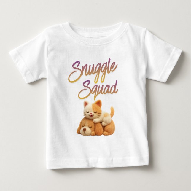 Camiseta Para Bebê Snuggle Squad  (Frente)