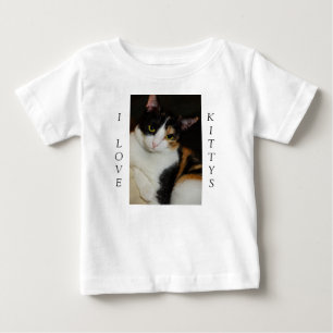 Camiseta Para Bebê Só Andando Por Aí Eu Amo Gatinhos