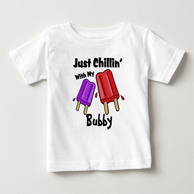 Camiseta Para Bebê Só Chillin, Bubby (Frente)