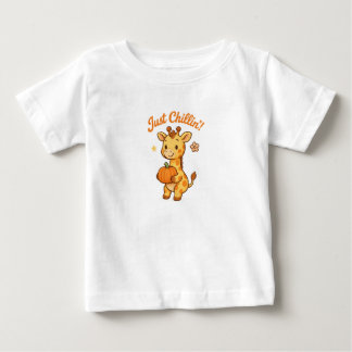 Camiseta Para Bebê Só estou mordendo a girafa com a abóbora - queda