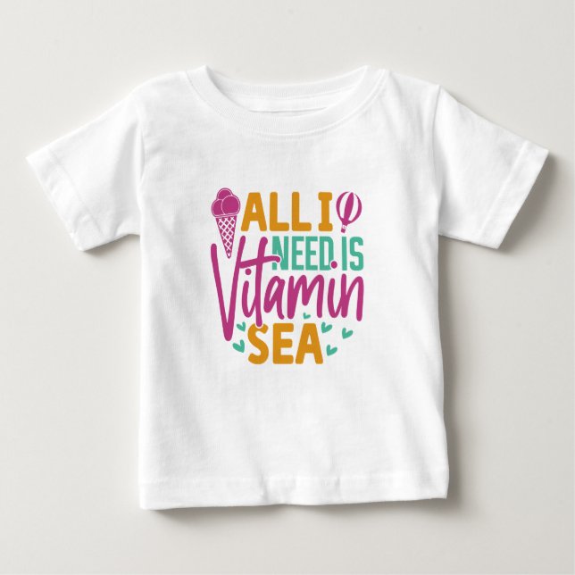 Camiseta Para Bebê Só preciso de Vitamina Sea-54801 (Frente)