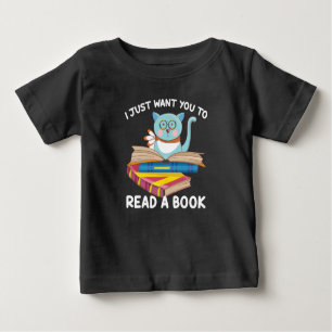 Camiseta Para Bebê Só quero ler um livro
