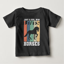 Camiseta Para Bebê Só uma garota que ama Cavalos | Cavalo-Vintage Ret