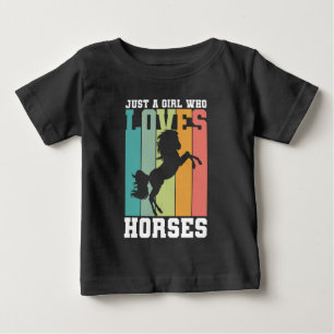 Camiseta Para Bebê Só uma garota que ama Cavalos Rapariga de Caval