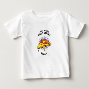 Camiseta Para Bebê Só uma garota que ama uma comida italiana engraçad