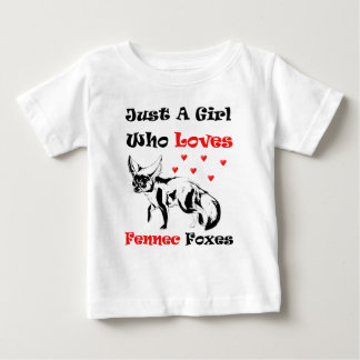 Camiseta Para Bebê Só Uma Menina Que Ama Raposas Fennec