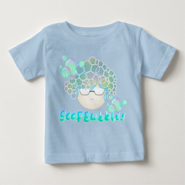 Camiseta Para Bebê Soap Bubbles bebê menino azul (Frente)