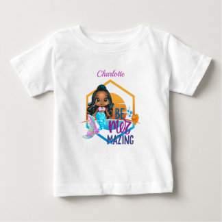 Camiseta Para Bebê Sob o Mar Seja Mer-mergulhante Sereia Personalizad