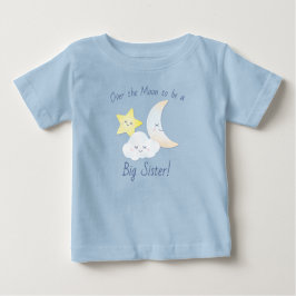 Camiseta Para Bebê Sobre a Lua e as Estrelas