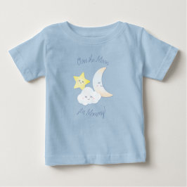Camiseta Para Bebê Sobre a Lua e as Estrelas